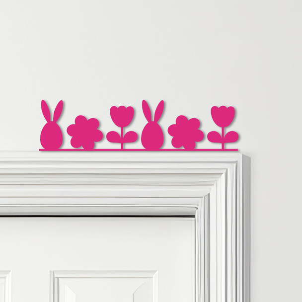 Door Topper Easter Decor Bunny Eggs & Flowers Various Colours Frame Decor Sign