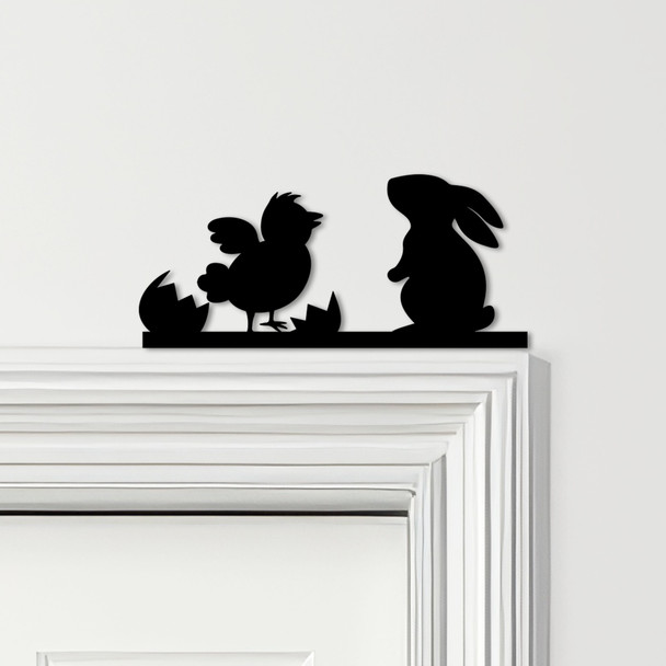 Door Topper Easter Decor Bunny With Chick Various Colours Decorative Sign