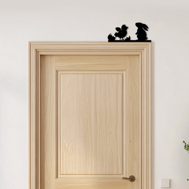 Door Topper Easter Decor Bunny With Chick Various Colours Decorative Sign