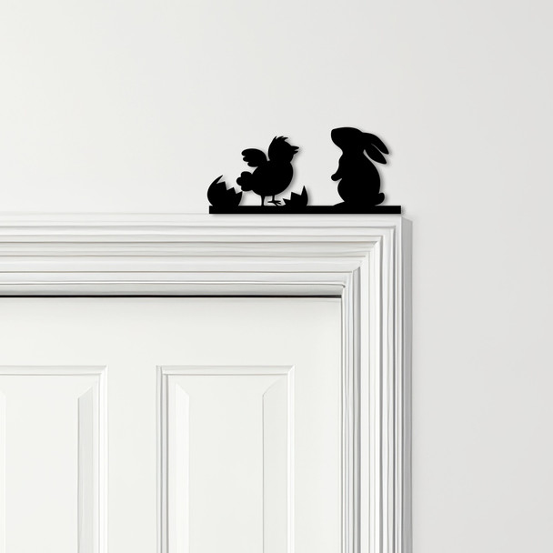 Door Topper Easter Decor Bunny With Chick Various Colours Decorative Sign