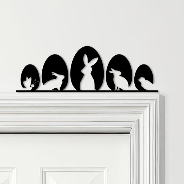 Door Topper Easter Decor Eggs Bunnies Various Colours Decorative Sign