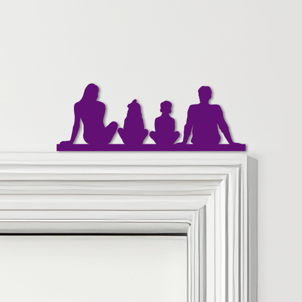 Door Topper Family Of 4 1 Boy 1 Girl Various Colours Top Of Door Decorative Sign