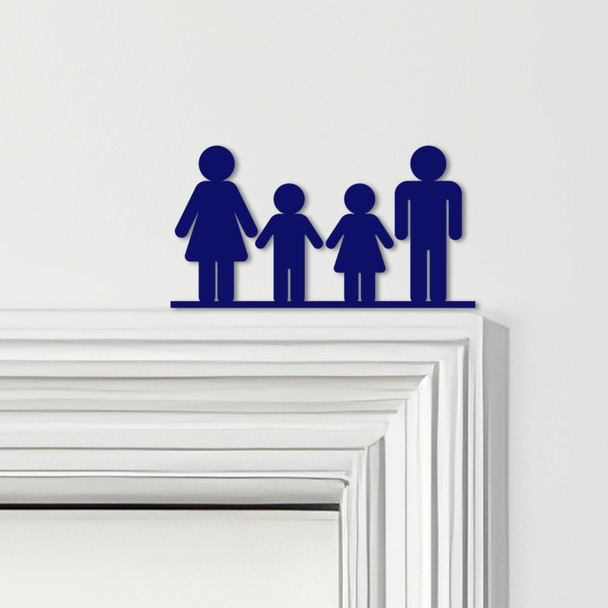 Door Topper Family Of 4, 1 Boy 1 Girl Various Colours Decorative Sign