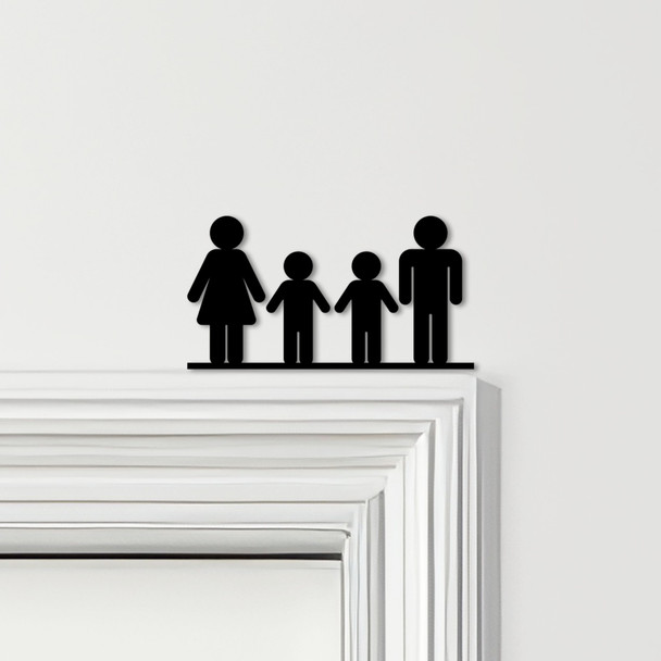 Door Topper Family Of 4, 2 Boys Various Colours Top Of Door Frame Decor Sign