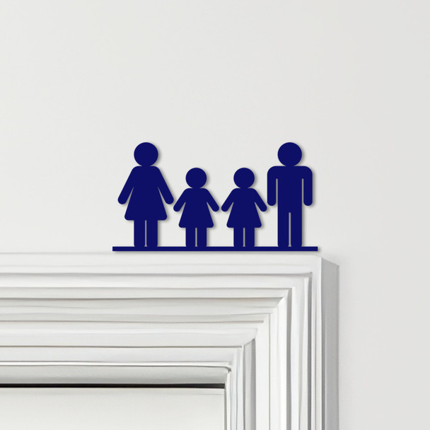 Door Topper Family Of 4, 2 Girls Various Colours Top Of Door Frame Decor Sign