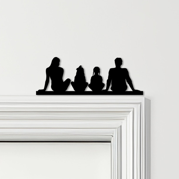 Door Topper Family Of Four 2 Girls Various Colours Top Of Door Decorative Sign