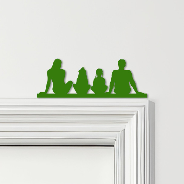 Door Topper Family Of Four 2 Girls Various Colours Top Of Door Decorative Sign