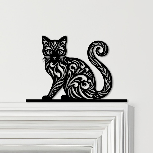 Door Topper Floral Cat Various Colours Top Of Door Frame Decorative Sign