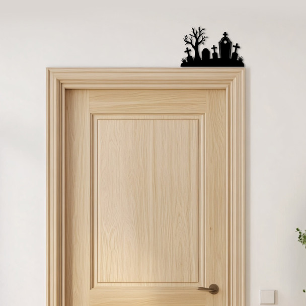 Door Topper Halloween Decor Cemetery Various Colours Top Of Door Decorative Sign