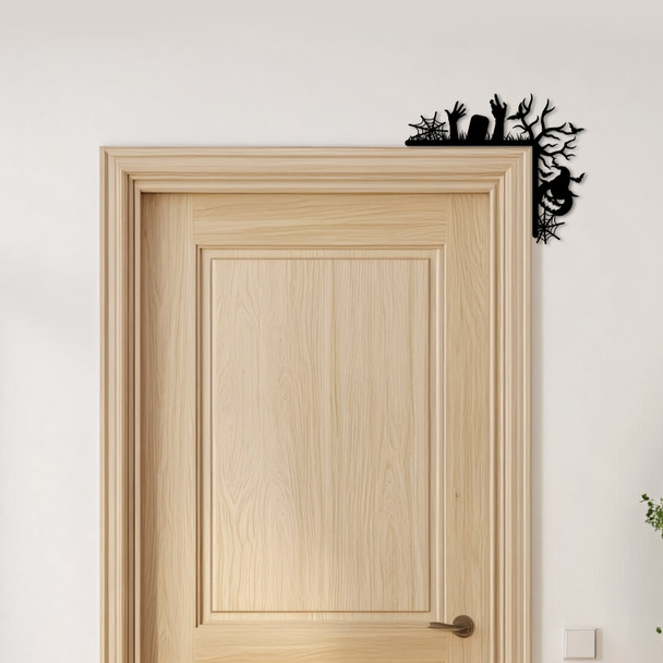 Door Topper Halloween Decor Hands Tree Spider Web Various Colours Decor Sign