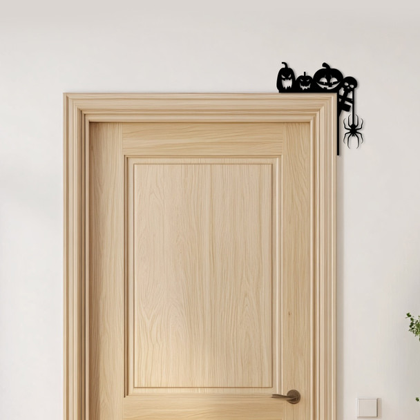 Door Topper Halloween Decor Pumpkins Spider Various Colours Frame Decor Sign