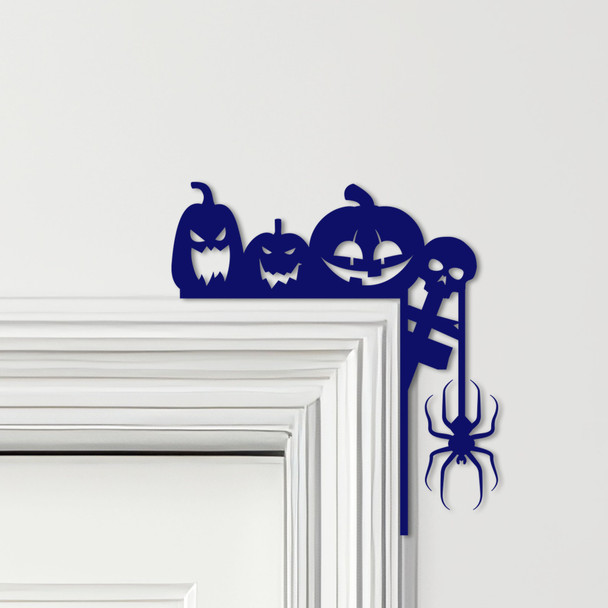 Door Topper Halloween Decor Pumpkins Spider Various Colours Frame Decor Sign