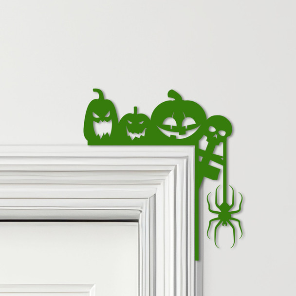 Door Topper Halloween Decor Pumpkins Spider Various Colours Frame Decor Sign