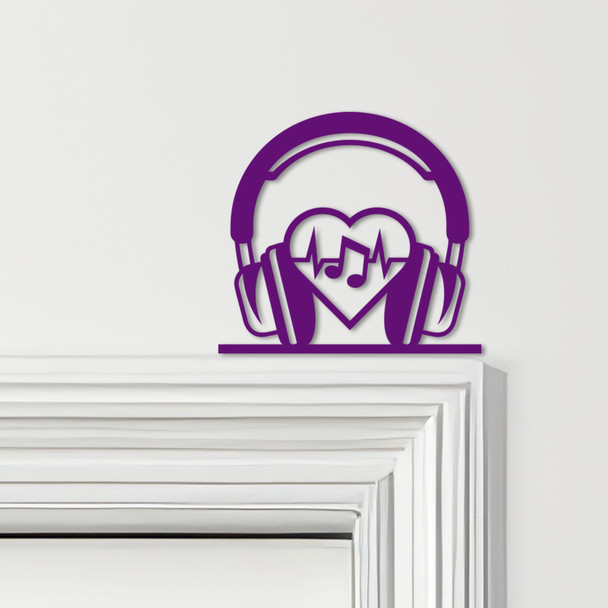 Door Topper Headphones & Music Notes Various Colours Top Of Door Decorative Sign