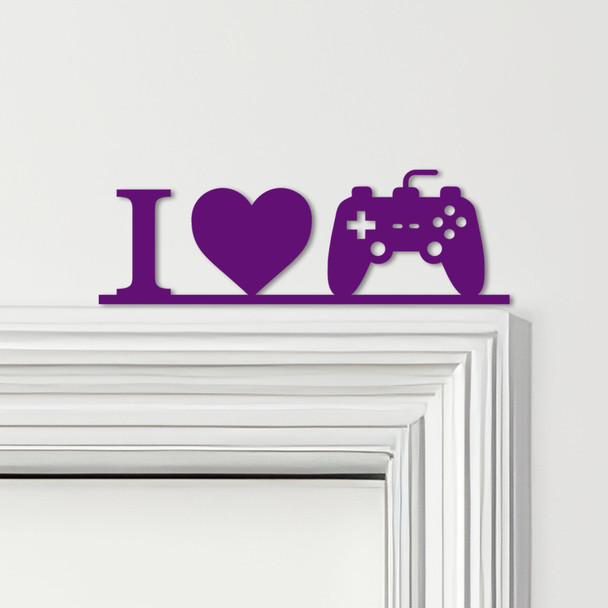 Door Topper I Love Gaming Controller Kids Room Decor Various Colours Decor Sign