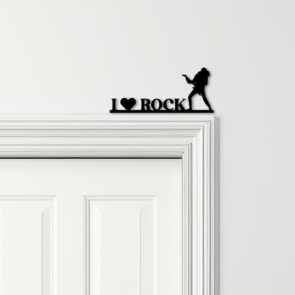 Door Topper I Love Rock Guitar Player Various Colours Decorative Sign