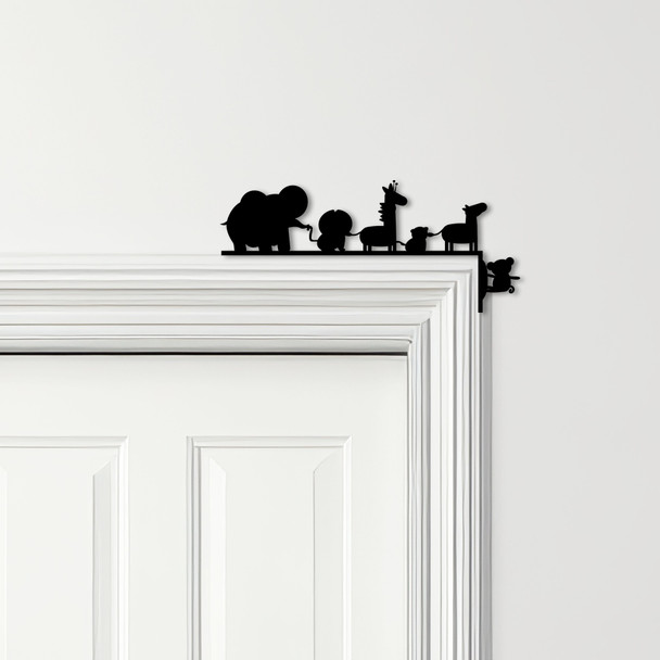 Door Topper Kids Room Decor Cute Safari Animals Various Colours Decorative Sign