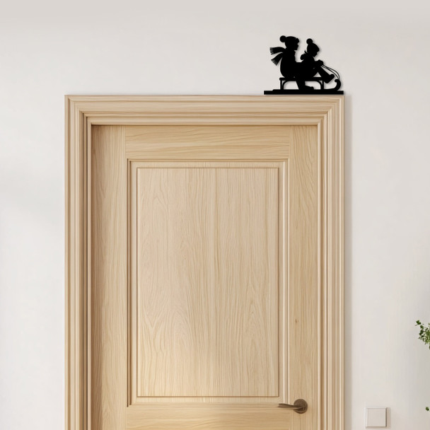 Door Topper Sleighing Christmas Decor Various Colours Decorative Sign