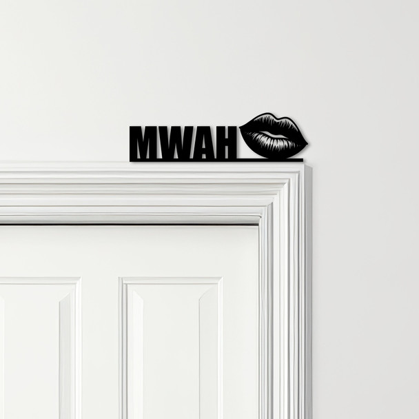 Door Topper Kiss Mwah Letterings Lips Various Colours Decorative Sign