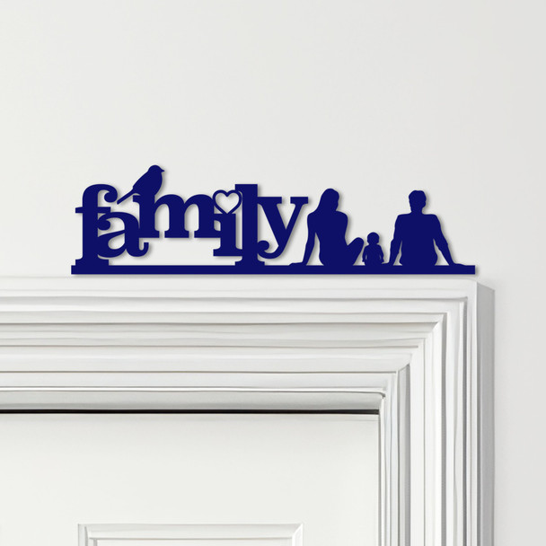 Door Topper Love Heart Bird Family Of Three 1 Baby Various Colours Decor Sign