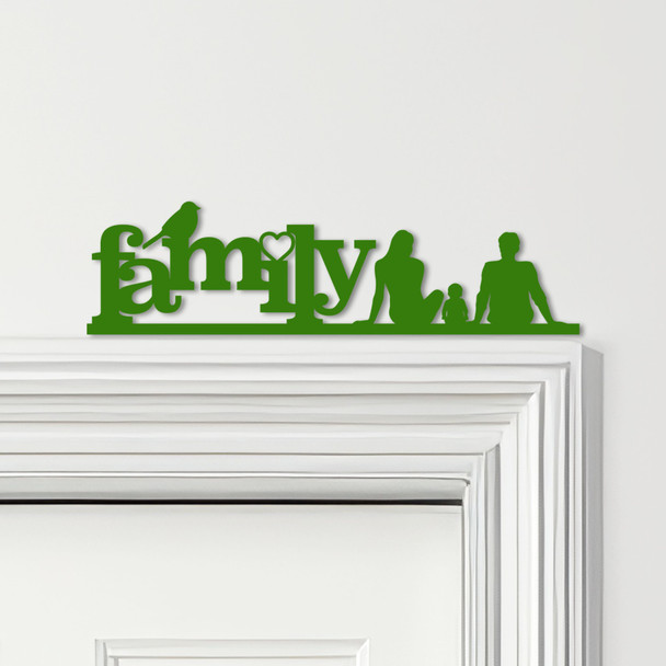 Door Topper Love Heart Bird Family Of Three 1 Baby Various Colours Decor Sign