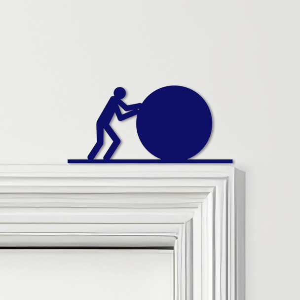 Door Topper Man Pushing Ball Gym Various Colours Top Of Door Frame Decor Sign
