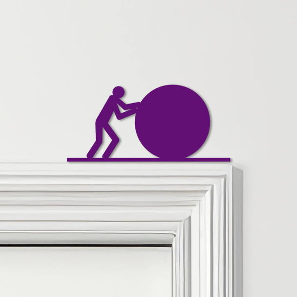 Door Topper Man Pushing Ball Gym Various Colours Top Of Door Frame Decor Sign