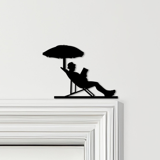 Door Topper Man Sunbathing Various Colours Top Of Door Frame Decorative Sign