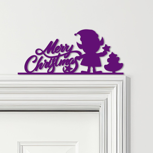 Door Topper Merry Christmas Decor Elf Various Colours Decorative Sign