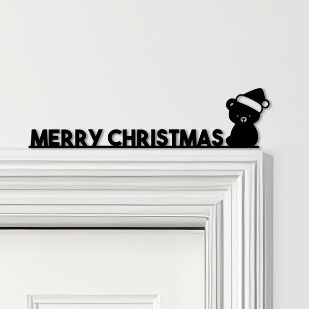 Door Topper Merry Christmas Decor Teddy Bear Various Colours Frame Decor Sign