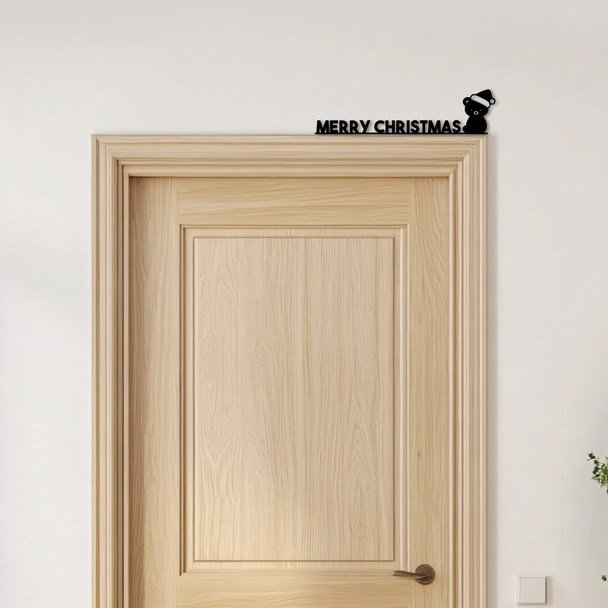 Door Topper Merry Christmas Decor Teddy Bear Various Colours Frame Decor Sign
