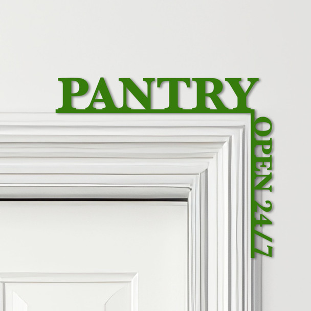 Door Topper Pantry Open 24-7 Kitchen Decor Various Colours Frame Decor Sign