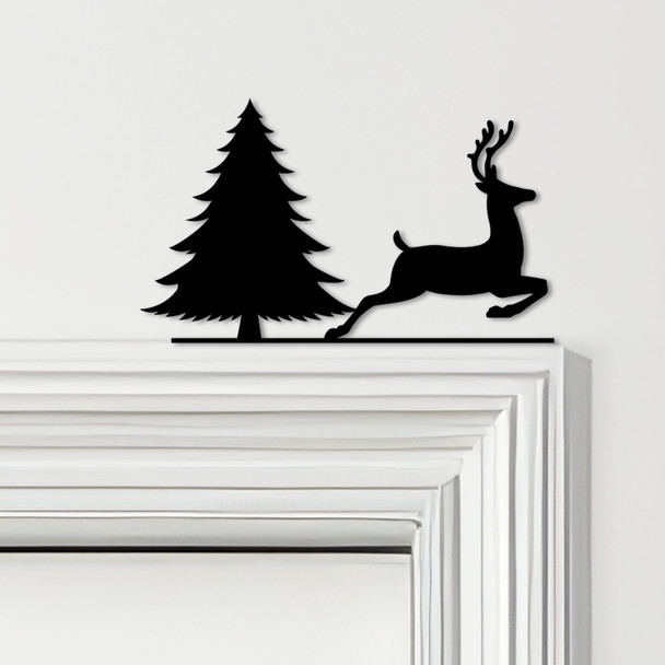 Door Topper Reindeer Christmas Decor Tree Various Colours Decorative Sign