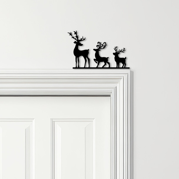 Door Topper Reindeers Christmas Decor Various Colours Decorative Sign