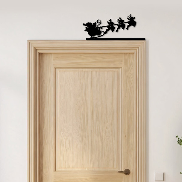 Door Topper Santa's Sleigh Christmas Decor Various Colours Frame Decor Sign