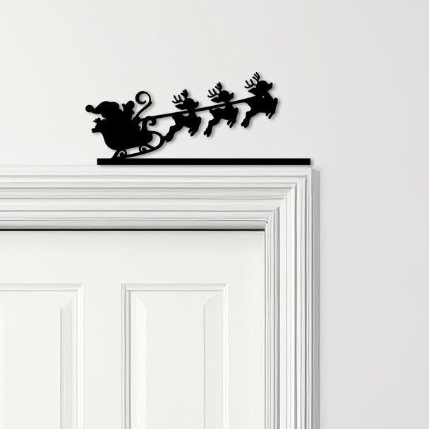 Door Topper Santa's Sleigh Christmas Decor Various Colours Frame Decor Sign