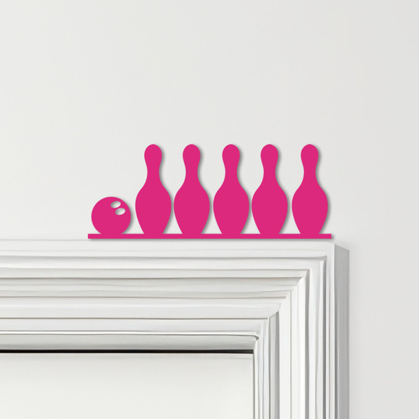 Door Topper Bowling Pins & Ball Various Colours Top Of Door Frame Decor Sign