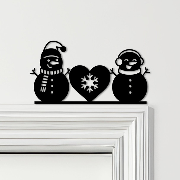 Door Topper Snowmen & Heart Christmas Decor Various Colours Frame Decor Sign