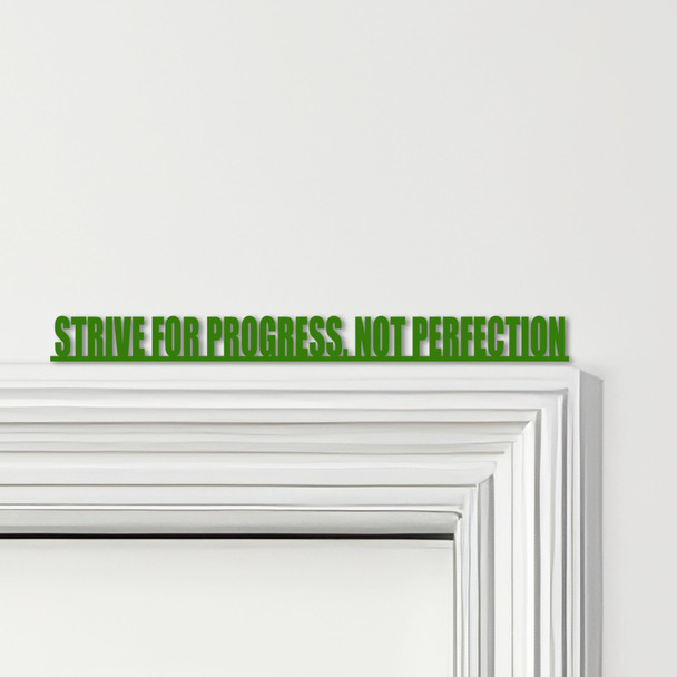 Door Topper Strive For Progress, Not Perfection Gym Quote Various Colours Sign