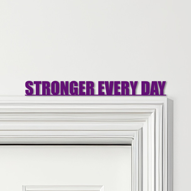 Door Topper Stronger Every Day Gym Quote Various Colours Decorative Sign