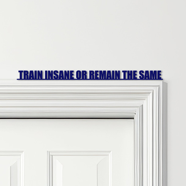 Door Topper Train Insane Or Remain The Same Gym Fitness Quote Any Colours Sign