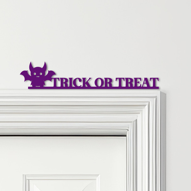 Door Topper Trick Or Treat Cute Bat Halloween Decor Various Colours Decor Sign