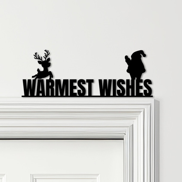 Door Topper Warmest Wishes Christmas Decor Various Colours Frame Decor Sign