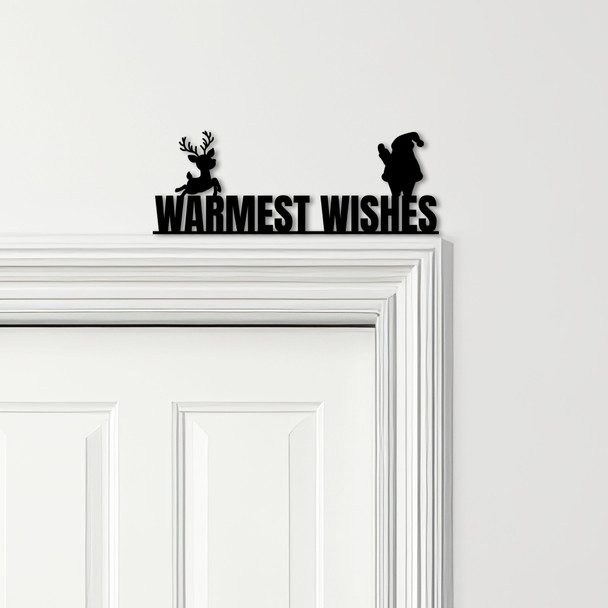 Door Topper Warmest Wishes Christmas Decor Various Colours Frame Decor Sign
