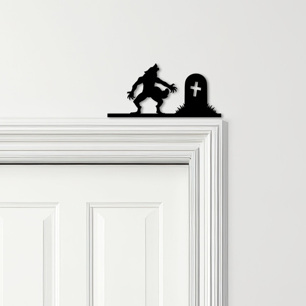 Door Topper Werewolf Gravestone Halloween Decor Various Colours Decorative Sign
