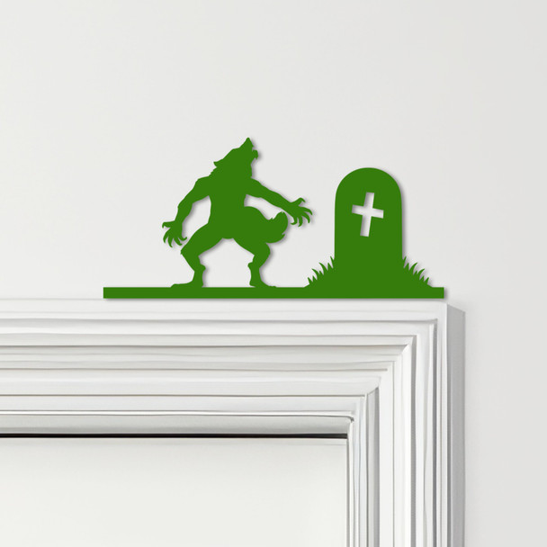 Door Topper Werewolf Gravestone Halloween Decor Various Colours Decorative Sign
