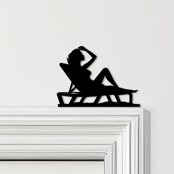 Door Topper Woman Sunbathing Various Colours Top Of Door Frame Decorative Sign