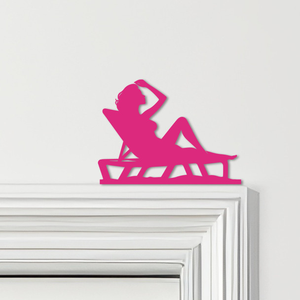 Door Topper Woman Sunbathing Various Colours Top Of Door Frame Decorative Sign
