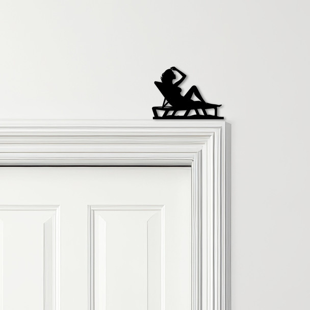 Door Topper Woman Sunbathing Various Colours Top Of Door Frame Decorative Sign
