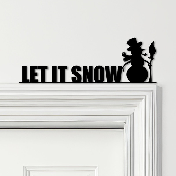 Door Topper Christmas Decor Let It Snow Snowman Various Colours Decorative Sign
